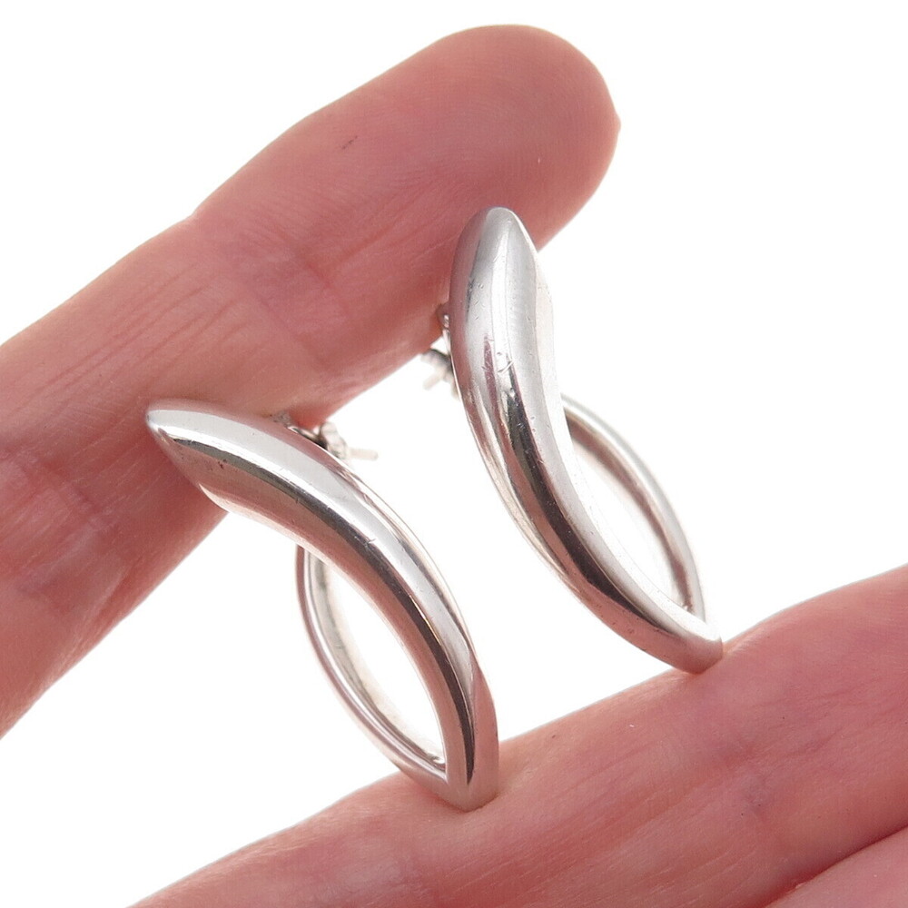 Charles Garnier 925 Sterling Silver Vintage Wavy Hoop Earrings